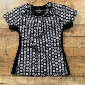 Cherokee Floral Print Scrub Top Size XS